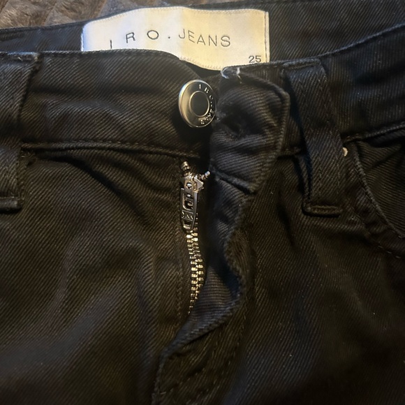 IRO Ajuste Distressed Skinny Cropped Jeans Black Women’s,Size 25 - Picture 5 of 15